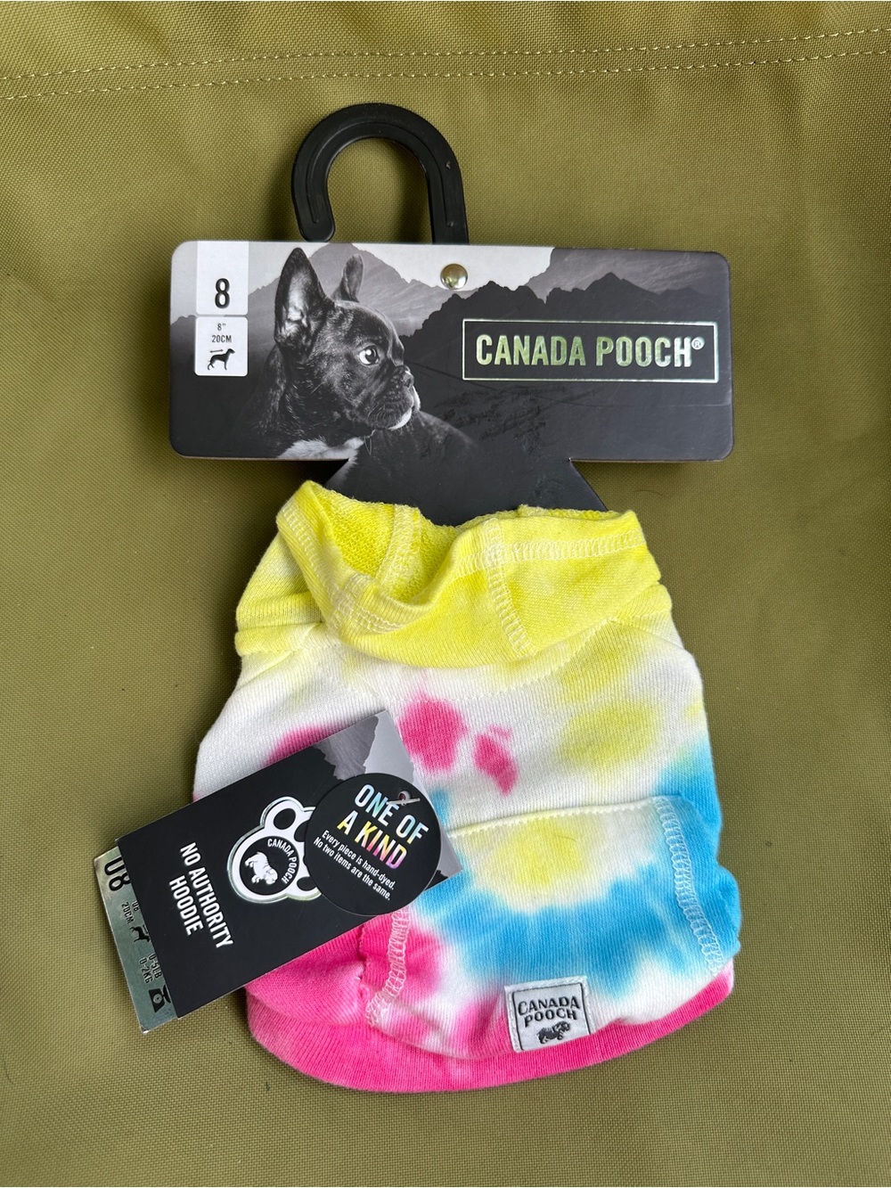 Canada Pooch Tie-Dye Pet Hoodie - Yellow Pink Blue